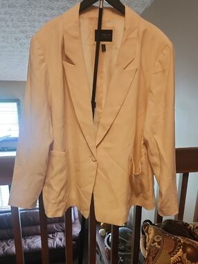 Eloquii Cream Single-Button Blazer